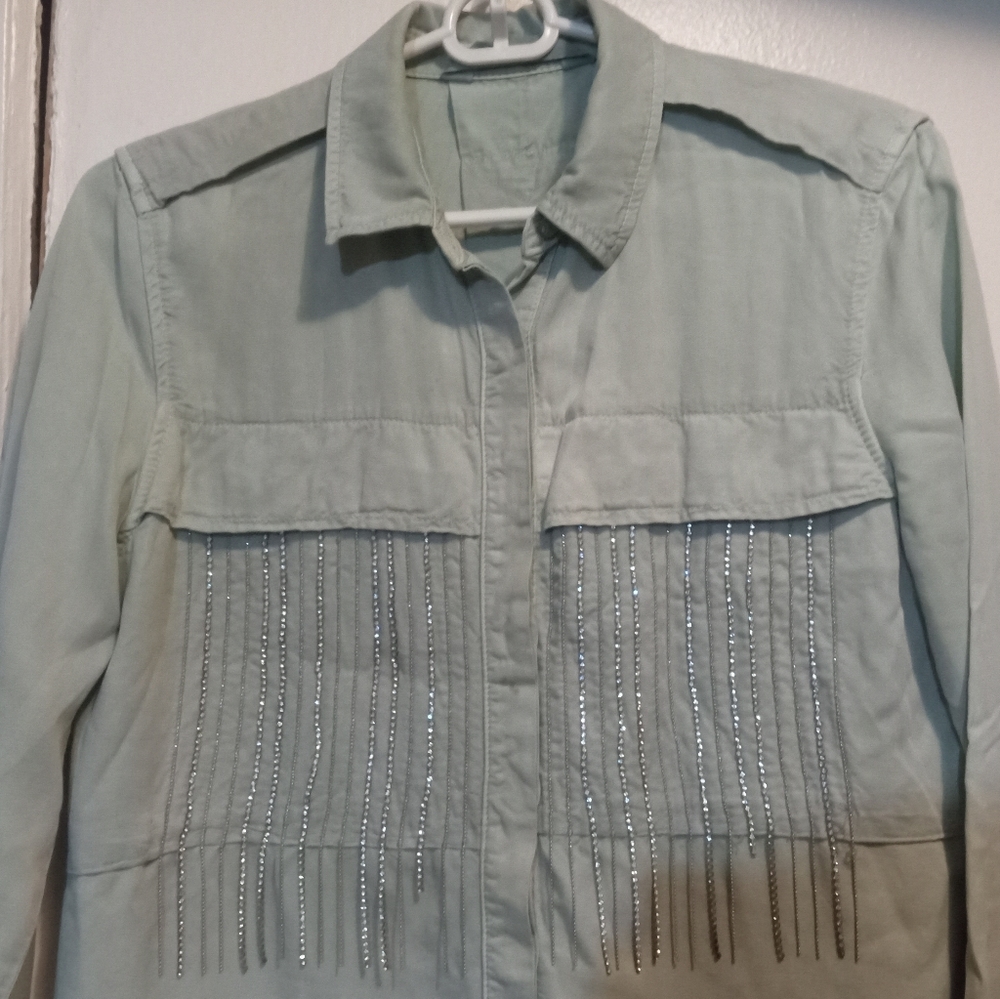 "Zara" Basic Denim Top - image 7